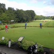 1st group get some putting practice in